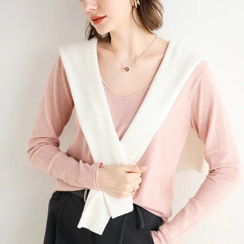 Alice | Camisola de malha com decote em V e corte largo para mulher