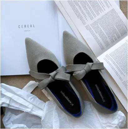 Matilde | Sapatos rasos casuais tipo barco com laço