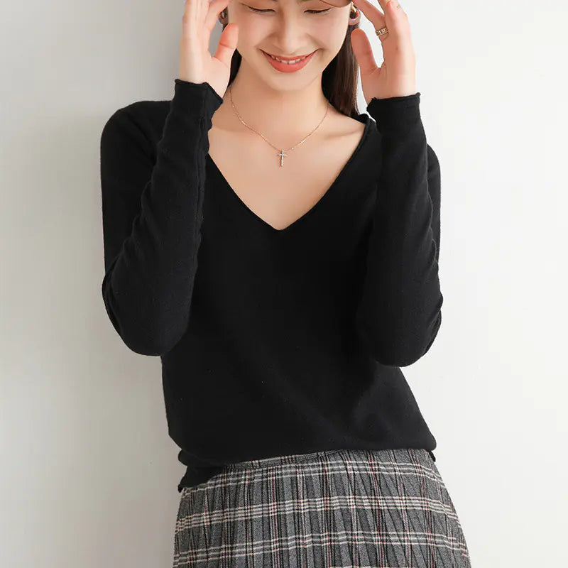 Alice | Camisola de malha com decote em V e corte largo para mulher