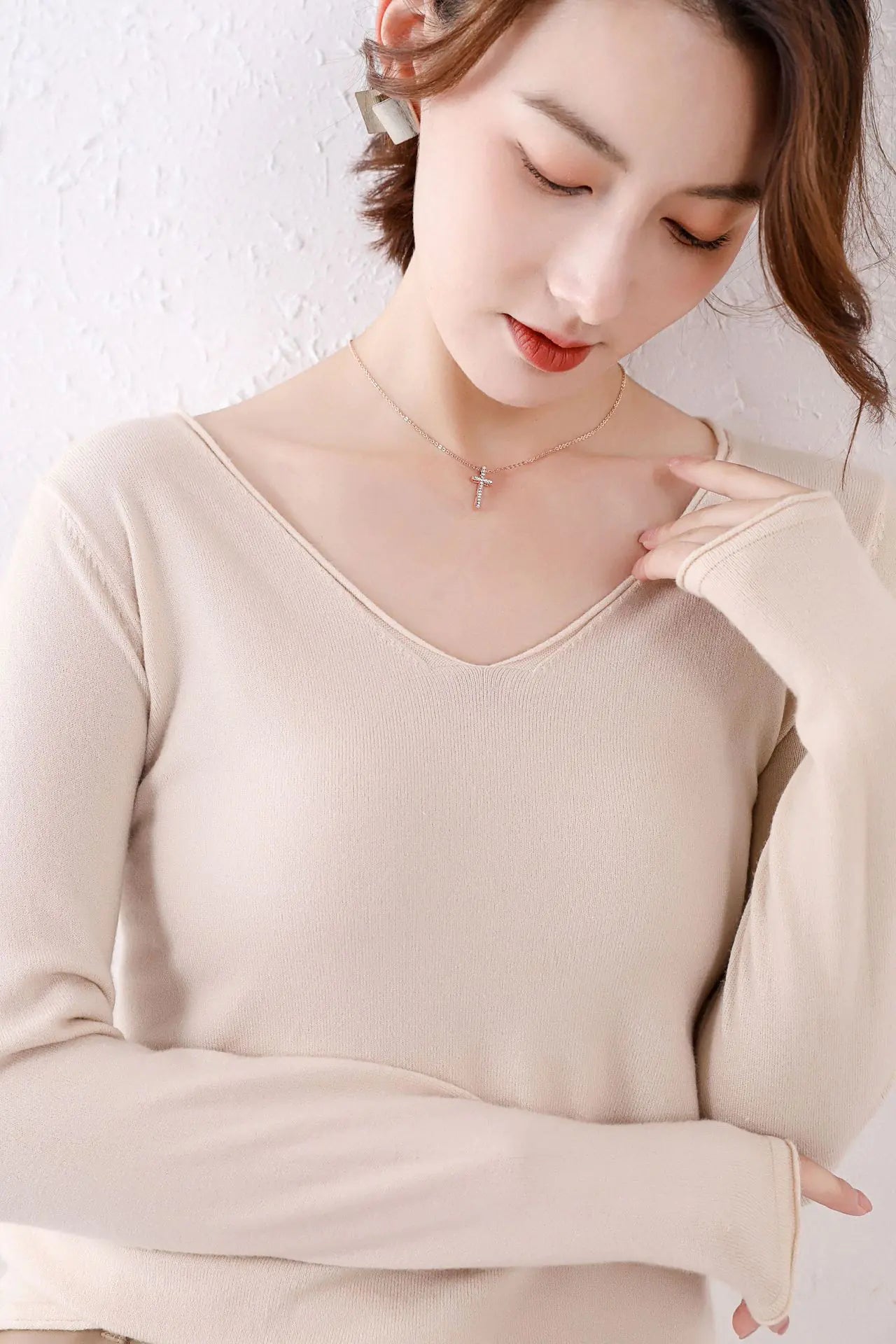 Alice | Camisola de malha com decote em V e corte largo para mulher