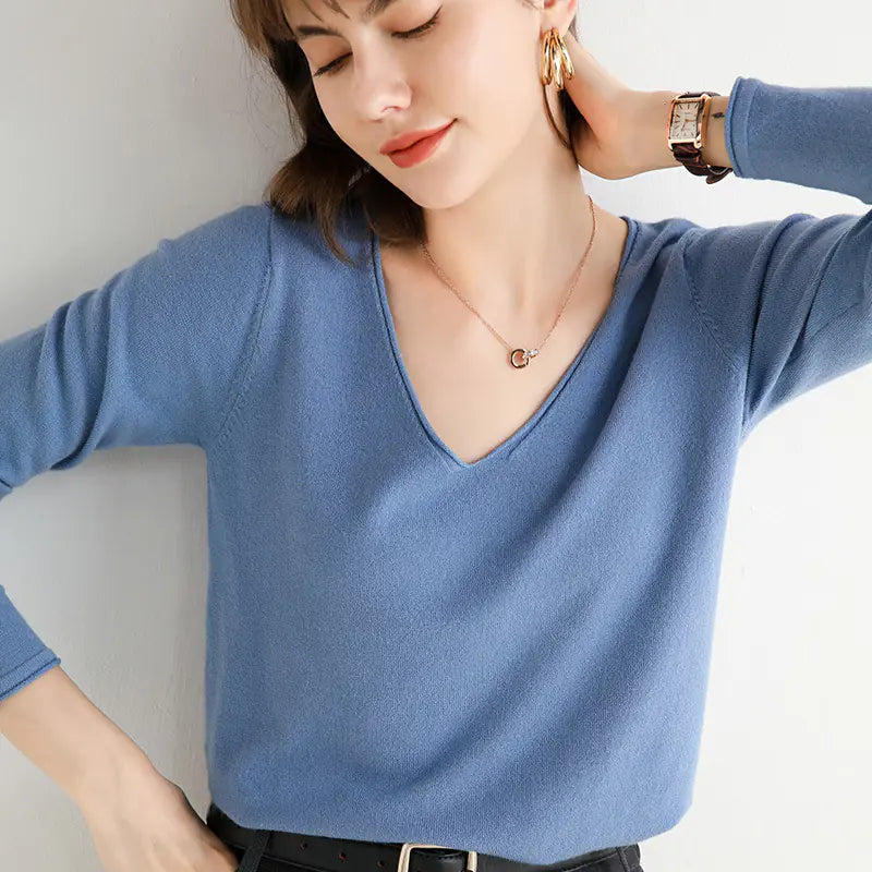 Alice | Camisola de malha com decote em V e corte largo para mulher